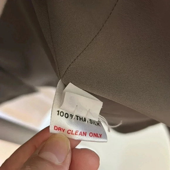 100 Thai silk green gray yellow open front Blazer  Size44. SHINAWATRA - Picture 16 of 16